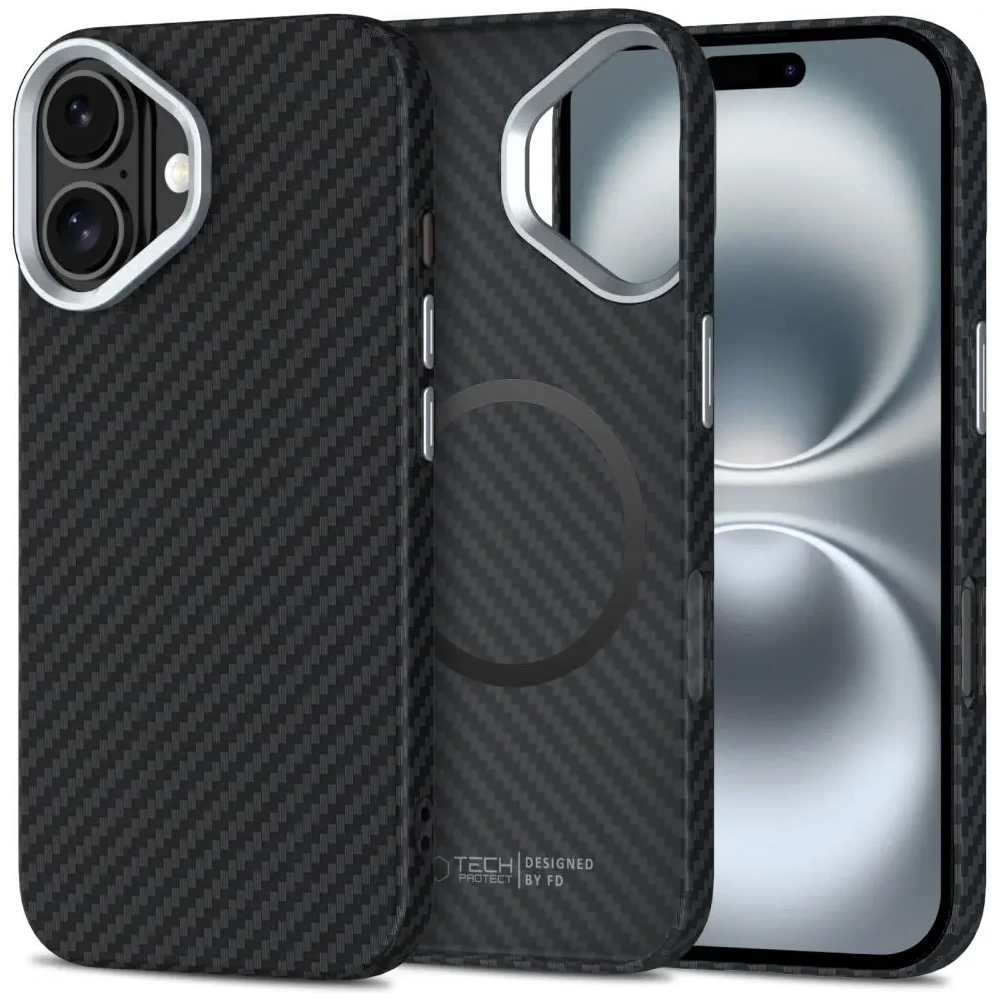 Wholesale Case Tech-Protect Ion Carbon MagSafe Apple iPhone 16 Black/silver - THP4093 - {ean13} - Hurt