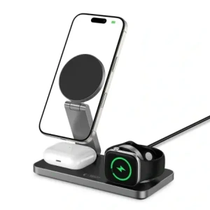 Hurtownia GSM - Vezeték nélküli töltő 3w1 Tech-Protect QI15W-A47 3in1 Magnetic MagSafe vezeték nélküli töltő Fekete - THP4098 - {ean13} - Hurt