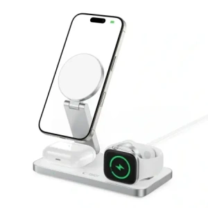 Hurtownia GSM - Vezeték nélküli töltő 3w1 Tech-Protect QI15W-A47 3in1 Magnetic MagSafe Wireless Charger White - THP4099 - {ean13} - Hurt