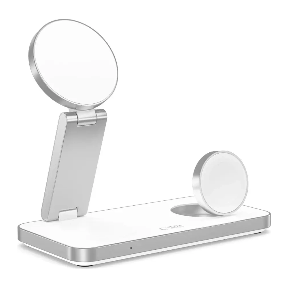 Hurtownia GSM - Bezdrátová nabíječka 3w1 Tech-Protect QI15W-A47 3in1 Magnetic MagSafe Wireless Charger White - THP4099 - {ean13} - Hurt