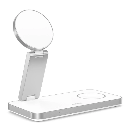 Ładowarka bezprzewodowa 3w1 Tech-Protect QI15W-A47 3in1 Magnetic MagSafe Wireless Charger White