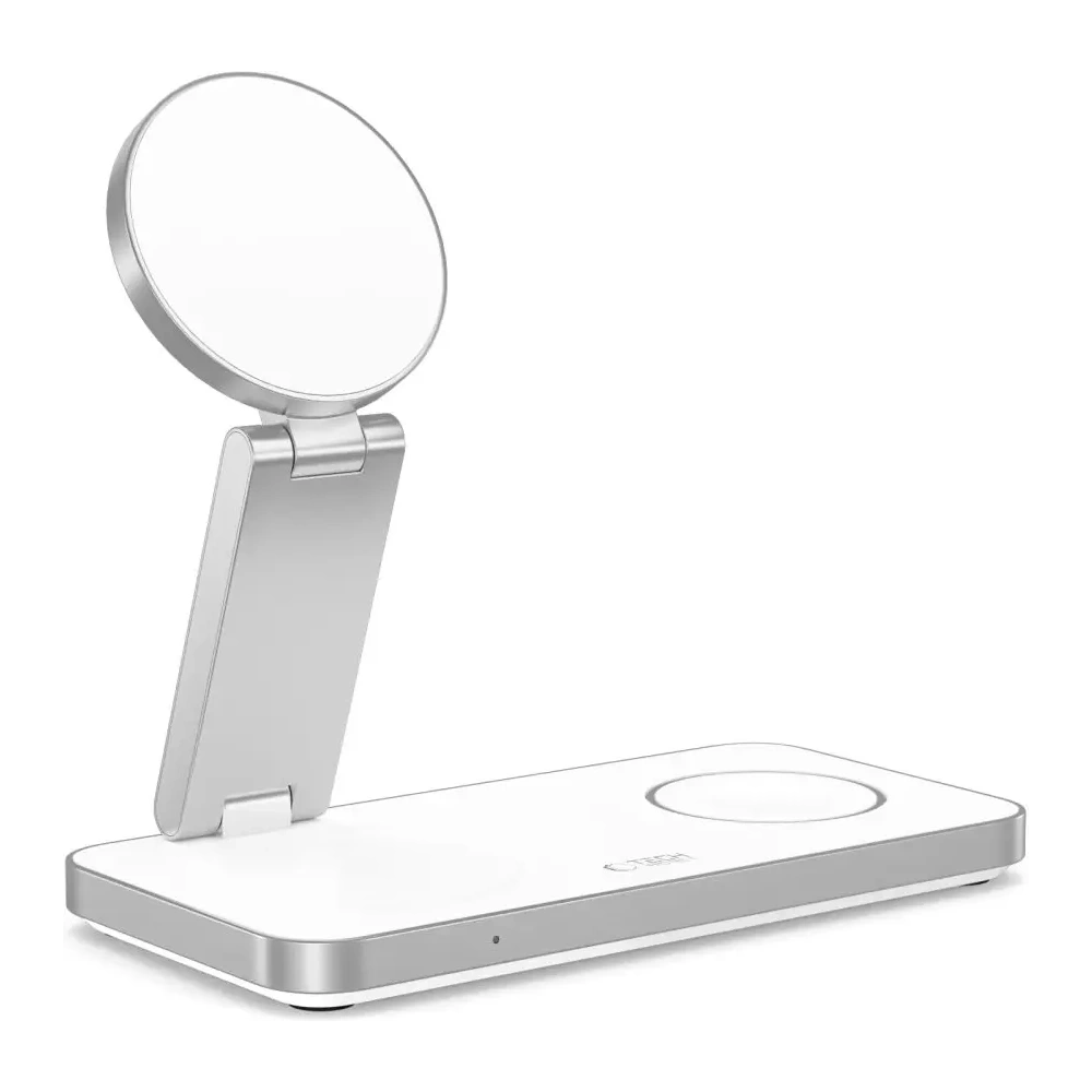 Hurtownia GSM - Vezeték nélküli töltő 3w1 Tech-Protect QI15W-A47 3in1 Magnetic MagSafe Wireless Charger White - THP4099 - {ean13} - Hurt