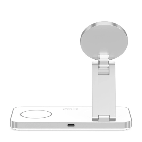 Ładowarka bezprzewodowa 3w1 Tech-Protect QI15W-A47 3in1 Magnetic MagSafe Wireless Charger White