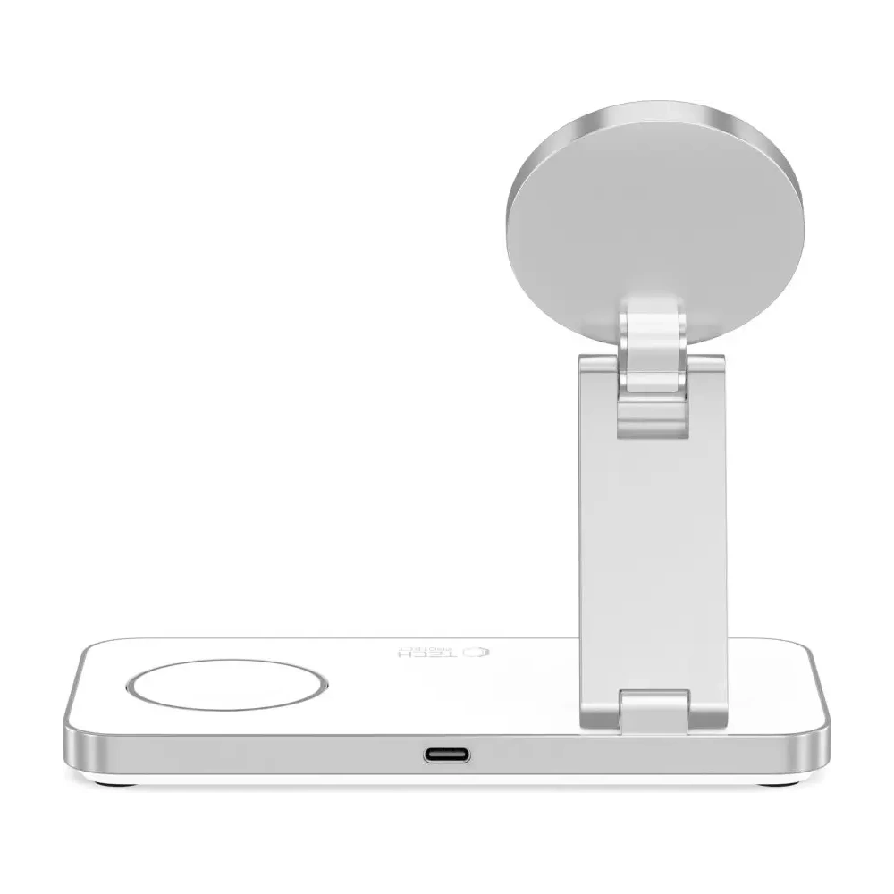 Hurtownia GSM - Vezeték nélküli töltő 3w1 Tech-Protect QI15W-A47 3in1 Magnetic MagSafe Wireless Charger White - THP4099 - {ean13} - Hurt