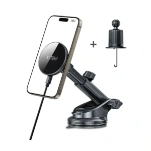 Wholesale Car mount for dashboard / vent with wireless charger Tech-Protect MM15W-V10 Magnetic MagSafe Dashboard & Vent Car Mount Wireless Charger 15W Black - THP4100 - {ean13} - Hurt