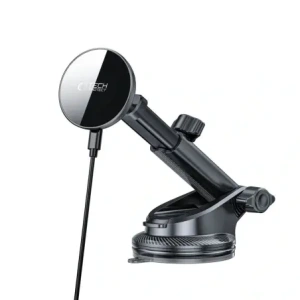 Hurtownia GSM - Auto-Halterung für das Armaturenbrett / für den Lüftungsschlitz mit kabellosem Ladegerät Tech-Protect MM15W-V10 Magnetic MagSafe Armaturenbrett- und Lüftungshalter kabelloses Ladegerät 15W Schwarz - THP4100 - {ean13} - Hurt