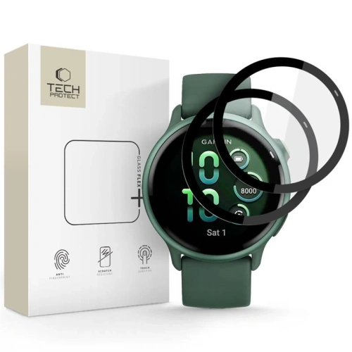 Szkło hybrydowe Tech-Protect Glass Flex+ Garmin Vivoactive 6 Black [2 PACK]