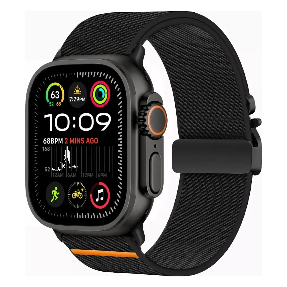 Hurtownia GSM - Pásek Tech-Protect Nylon Clasp Apple Watch 6 / 7 / 8 / 9 / 10 / SE / Ultra 1 / 2 44/45/46/49mm Černý - THP4106 - {ean13} - Hurt