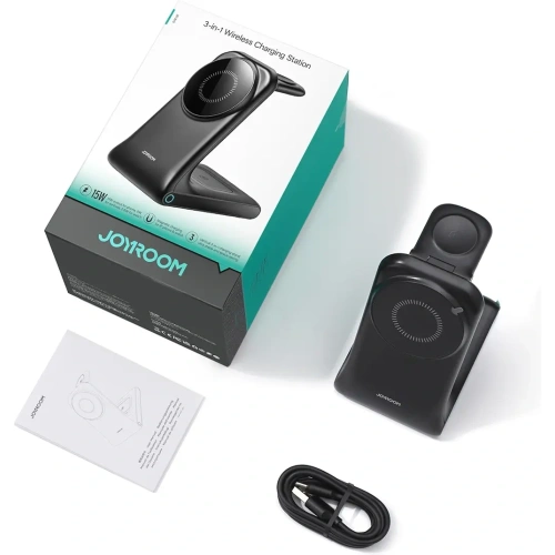 Ładowarka bezprzewodowa 3w1 Joyroom JR-W15 MagSafe czarna