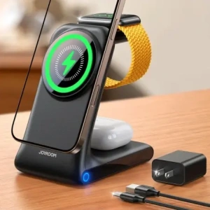 Hurtownia GSM - Vezeték nélküli töltő 3w1 Joyroom JR-W15 MagSafe fekete - JYR1239 - {ean13} - Hurt
