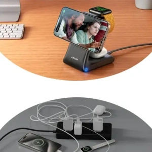 Hurtownia GSM - Vezeték nélküli töltő 3w1 Joyroom JR-W15 MagSafe fekete - JYR1239 - {ean13} - Hurt