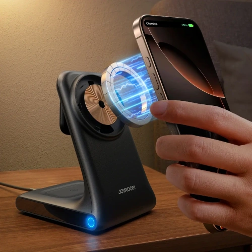 Ładowarka bezprzewodowa 3w1 Joyroom JR-W15 MagSafe czarna