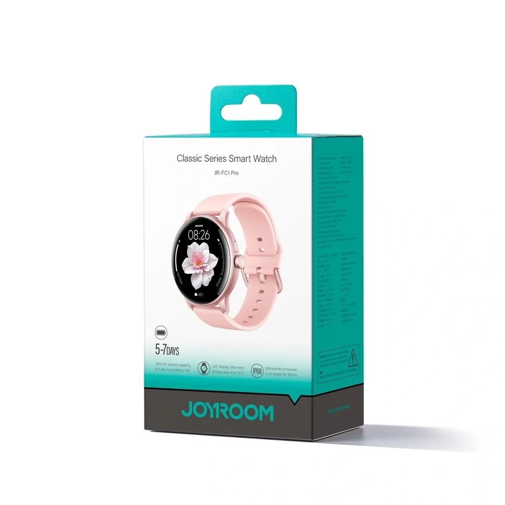 Wholesale Smartwatch Joyroom Classis Series JR-FC1 with call receiving function / IP68 protection pink - JYR1241 - {ean13} - Hurt