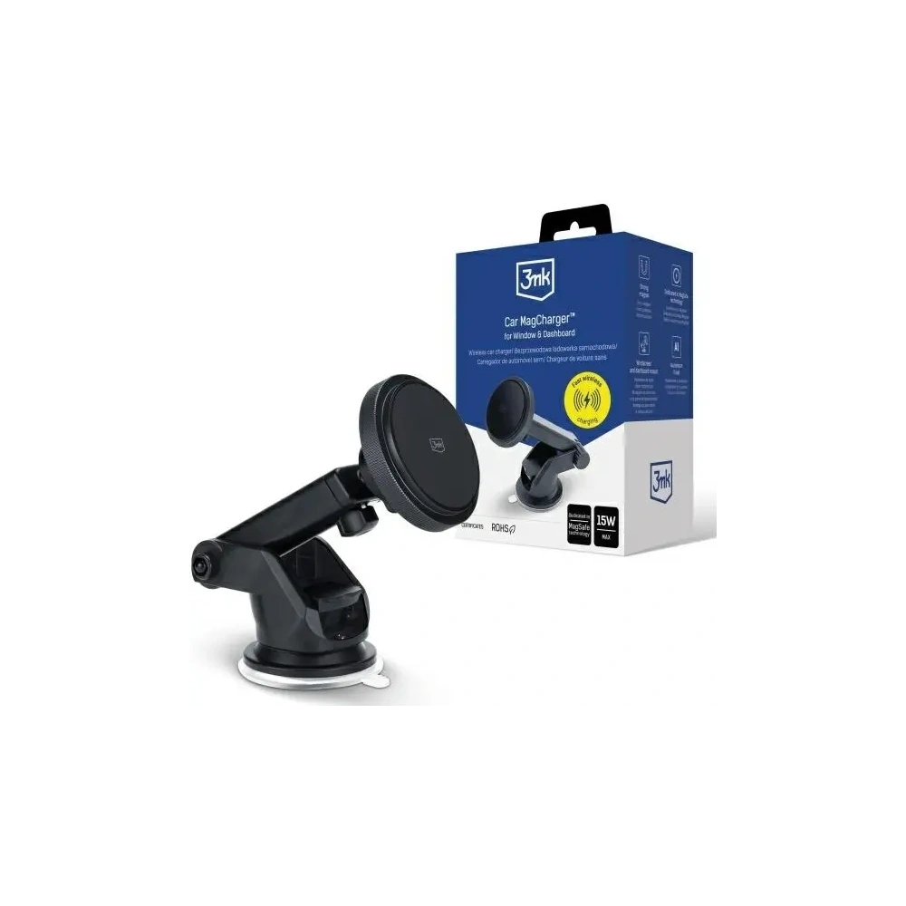 Wholesale 3MK Car MagCharger 15W Black Wireless Charging Car Mount for Dashboard - 3MK15934 - {ean13} - Hurt