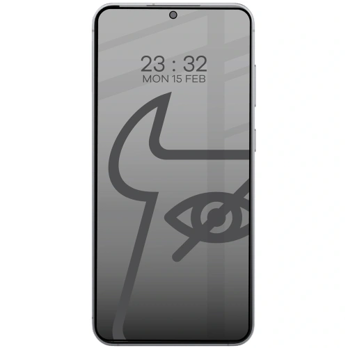 Prywatyzujące szkło hartowane Bizon Glass Edge Shadow do Samsung Galaxy S25 Edge przyciemniane z czarną ramką