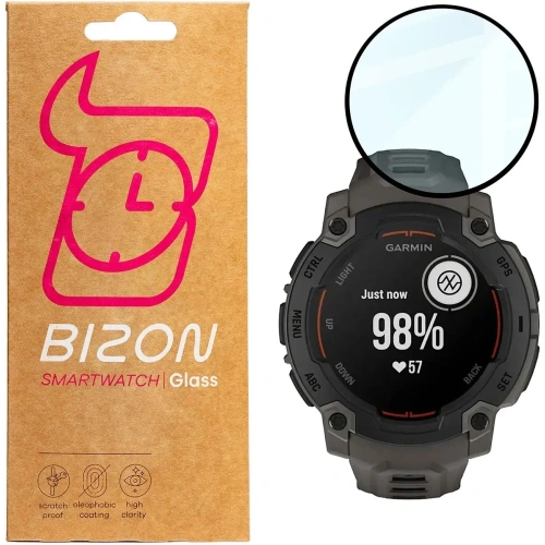 Szkło hybrydowe Bizon Glass Watch Edge Hybrid dla Garmin Instinct E 45mm czarne