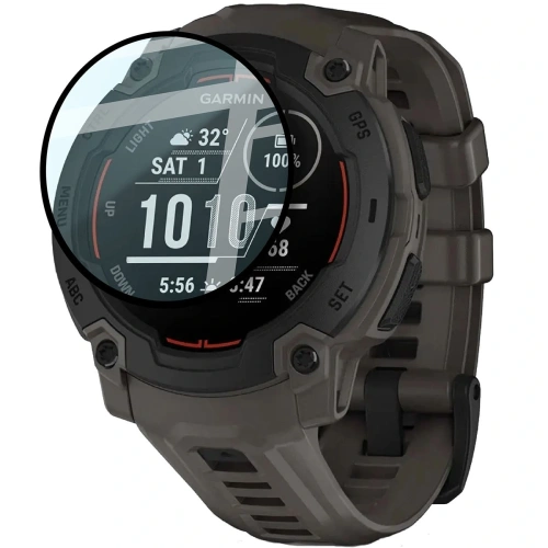 Szkło hybrydowe Bizon Glass Watch Edge Hybrid dla Garmin Instinct E 45mm czarne