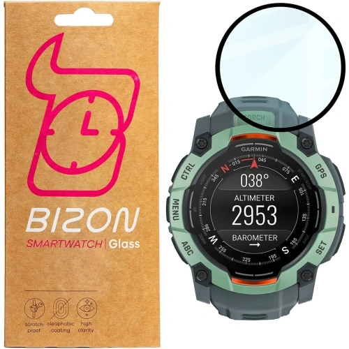 Szkło hybrydowe Bizon Glass Watch Edge Hybrid dla Garmin Instinct 3 45mm czarne
