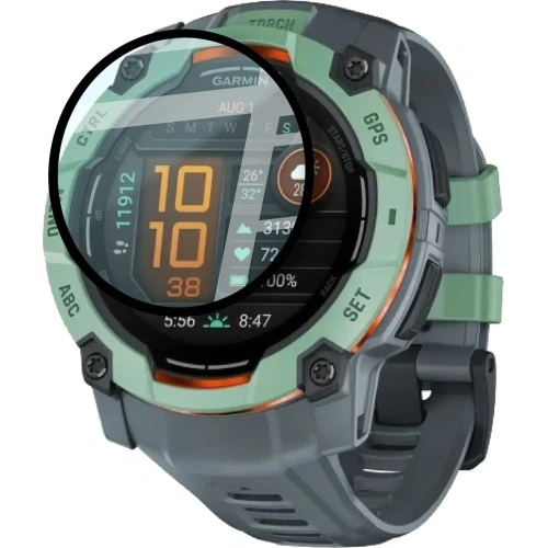 Szkło hybrydowe Bizon Glass Watch Edge Hybrid dla Garmin Instinct 3 45mm czarne