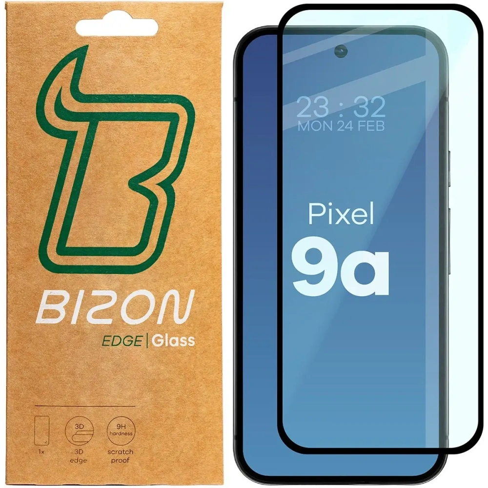 Wholesale Bizon Glass Edge 2 Google Pixel 9a black frame - BIZ8941 - {ean13} - Hurt