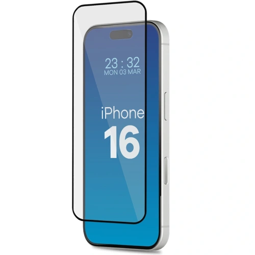 Szkło hartowane z ramką do łatwej aplikacji Bizon Glass Aplikator do Apple iPhone 16 [2 PACK]