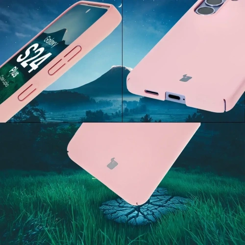 Etui Bizon Case Łupka do Samsung Galaxy S24+ Plus różowe