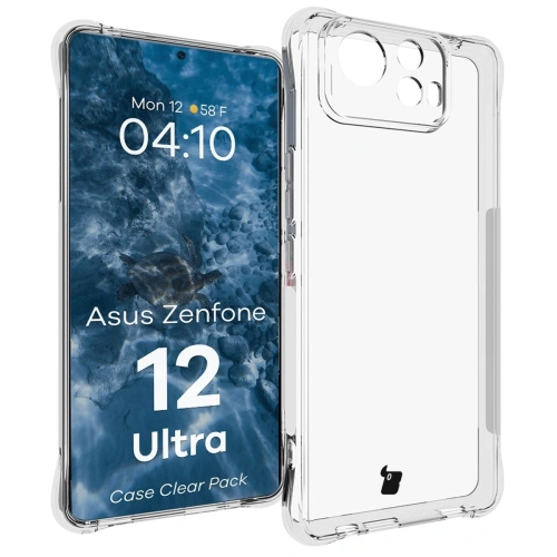 Etui + 2x szkło na ekran Bizon Case Clear Pack do Asus Zenfone 12 Ultra przezroczyste