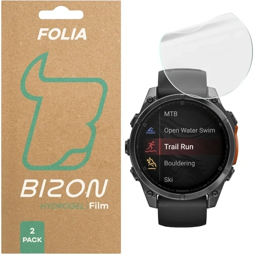 Folia hydrożelowa na ekran Bizon Glass Watch Hydrogel do Garmin Tactix 8 AMOLED 47mm [2 PACK]