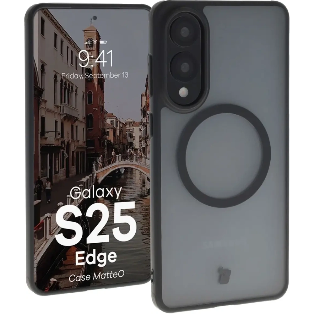 Hurtownia GSM - Bizon Case MatteO Magnetic Samsung Galaxy S25 Edge füstös fekete - BIZ8975 - {ean13} - Hurt