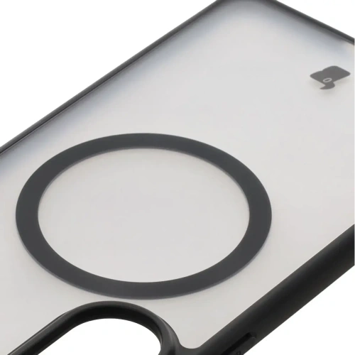 Etui z pierścieniem magnetycznym Bizon Case MatteO do Samsung Galaxy S25 Edge przydymione-czarne