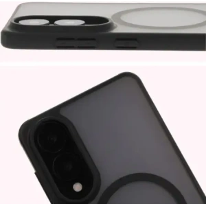 Hurtownia GSM - Etui z pierścieniem magnetycznym Bizon Case MatteO do Samsung Galaxy S25 Edge przydymione-czarne - BIZ8975 - {ean13} - Hurt
