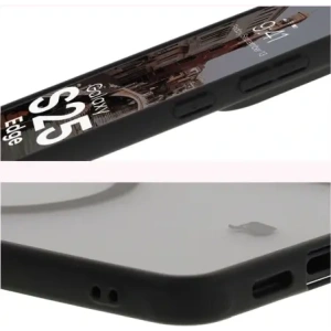 Hurtownia GSM - Etui z pierścieniem magnetycznym Bizon Case MatteO do Samsung Galaxy S25 Edge przydymione-czarne - BIZ8975 - {ean13} - Hurt