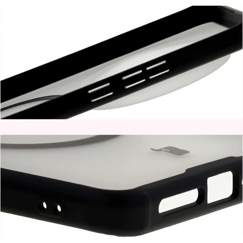 Etui z pierścieniem magnetycznym Bizon Case MatteO do Xiaomi 15 Ultra przydymione-czarne