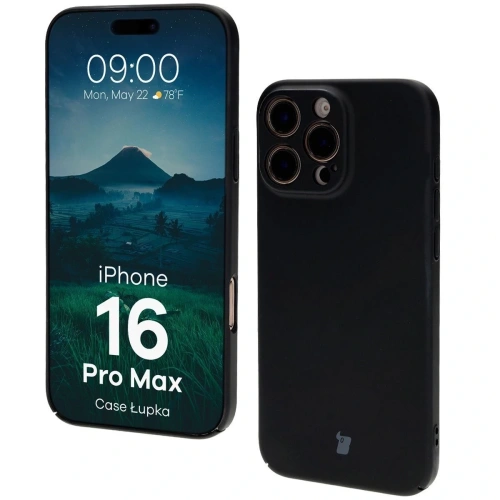 Etui Bizon Case Łupka do Apple iPhone 16 Pro Max czarne