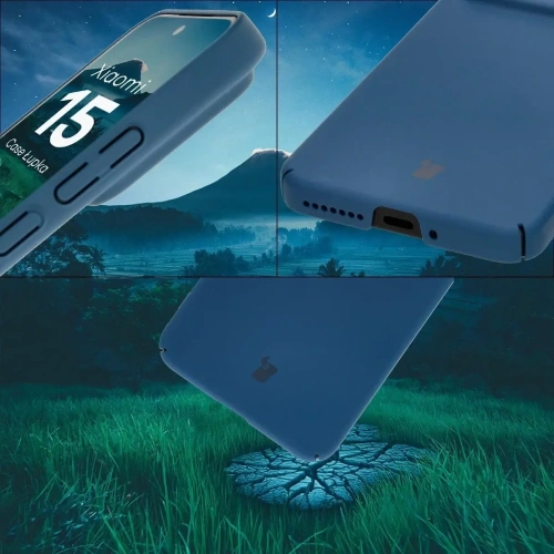 Etui Bizon Case Łupka do Xiaomi 15 niebieskie