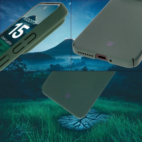 Etui Bizon Case Łupka do Xiaomi 15 zielone