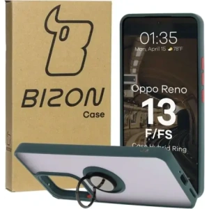 Hurtownia GSM - Bizon Case Hybrid Ring Oppo Reno13 F / FS kouřový s tmavě zeleným rámem - BIZ8991 - {ean13} - Hurt