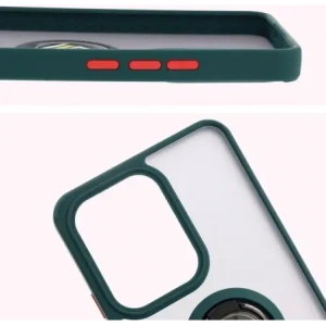 Hurtownia GSM - Bizon Case Hybrid Ring Oppo Reno13 F / FS fumuriu cu un cadru verde închis. - BIZ8991 - {ean13} - Hurt