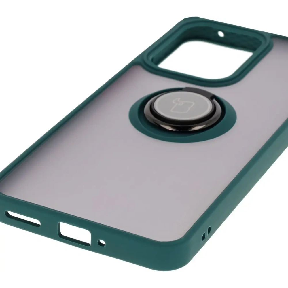 Hurtownia GSM - Bizon Case Hybrid Ring Oppo Reno13 F / FS fumuriu cu un cadru verde închis. - BIZ8991 - {ean13} - Hurt