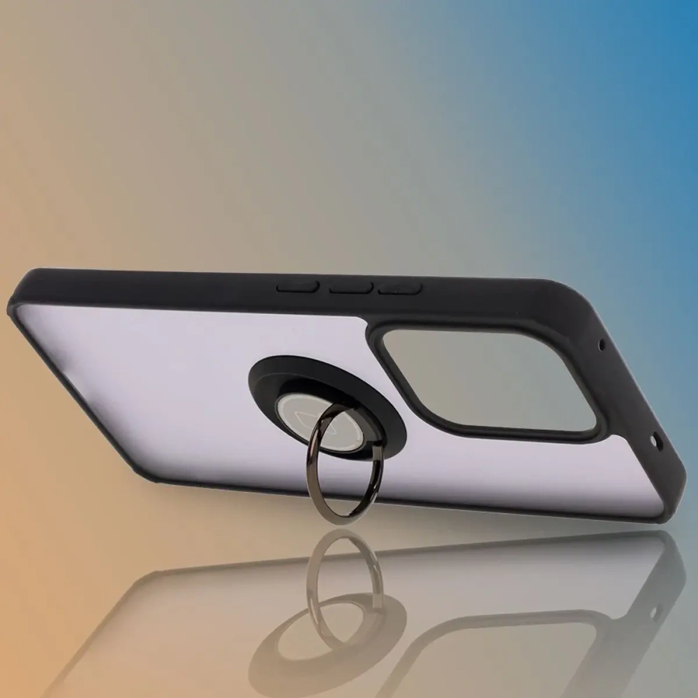 Wholesale Bizon Case Hybrid Ring Oppo Reno13 F / FS smoked with a black frame - BIZ8992 - {ean13} - Hurt