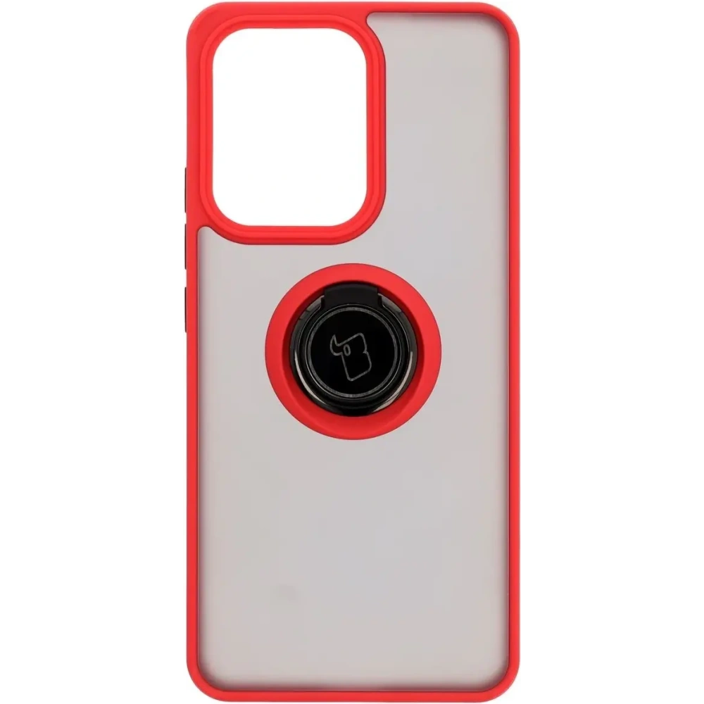 Hurtownia GSM - Etui z uchwytem na palec Bizon Case Hybrid Ring do Oppo Reno13 F / FS przydymione z czerwoną ramką - BIZ8993 - {ean13} - Hurt