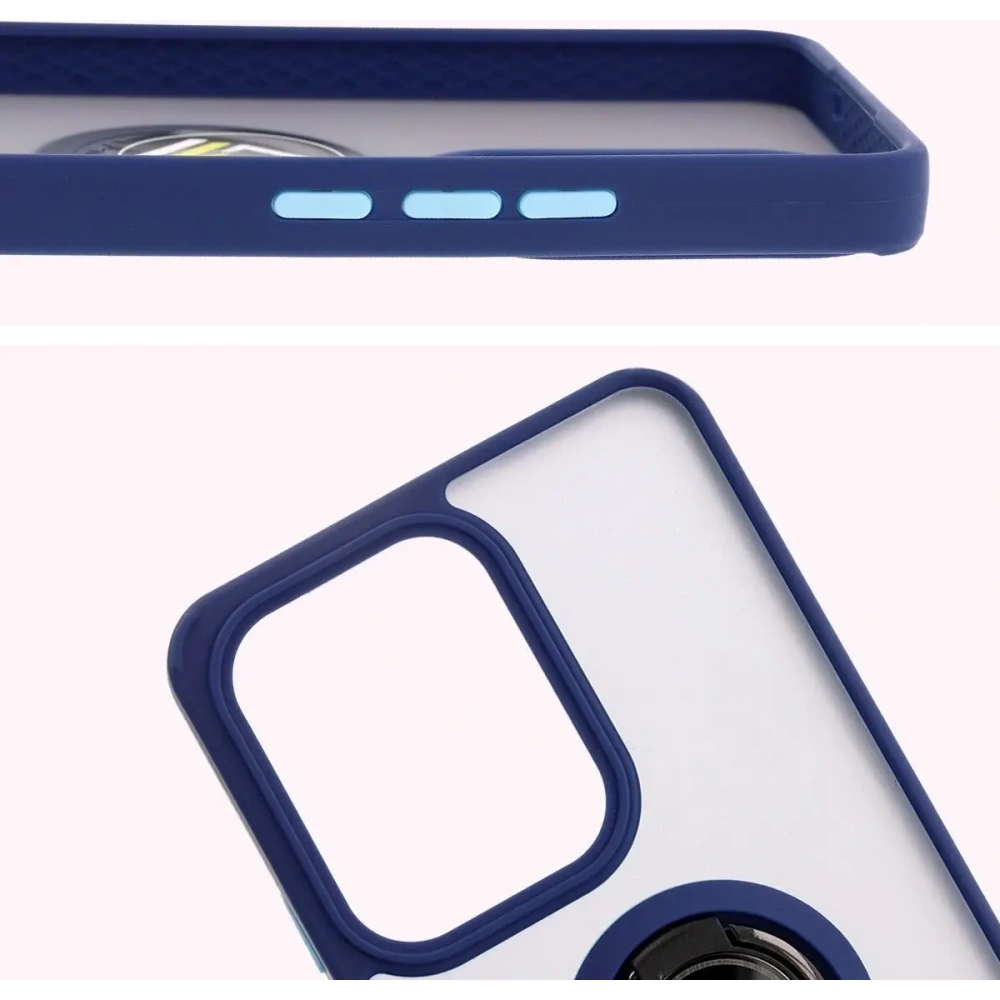 Hurtownia GSM - Bizon Case Hybrid Gyűrű Oppo Reno13 F / FS füstös színben, tengerészkék kerettel - BIZ8994 - {ean13} - Hurt