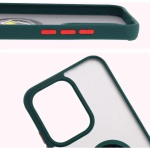Hurtownia GSM - Bizon Case Hybrid Gyűrű Oppo Reno13 füstös, sötétzöld kerettel - BIZ8995 - {ean13} - Hurt