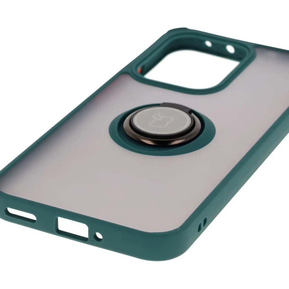 Wholesale Bizon Case Hybrid Ring Oppo Reno13 smoky with a dark green frame - BIZ8995 - {ean13} - Hurt