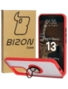 Bizon Case Hybrid Ring Oppo Reno13 smoky with a red frame