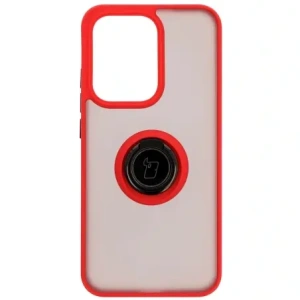 Bizon Case Hybrid Ring Oppo Reno13 smoky with a red frame
