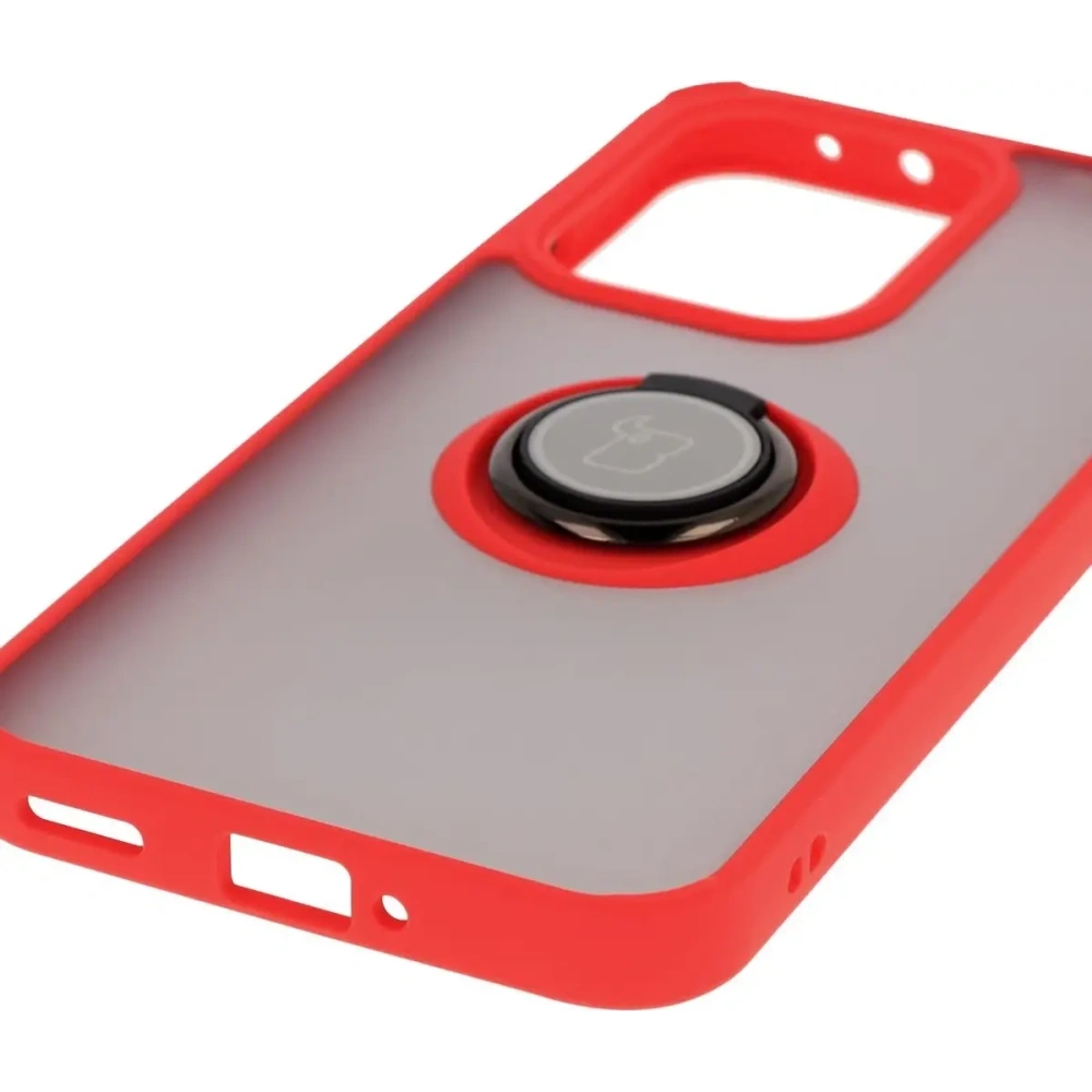 Wholesale Bizon Case Hybrid Ring Oppo Reno13 smoky with a red frame - BIZ8997 - {ean13} - Hurt