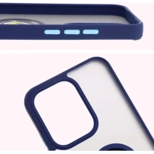 Hurtownia GSM - Bizon Case Hybrid Gyűrű Oppo Reno13 füstös színben, kék kerettel - BIZ8998 - {ean13} - Hurt