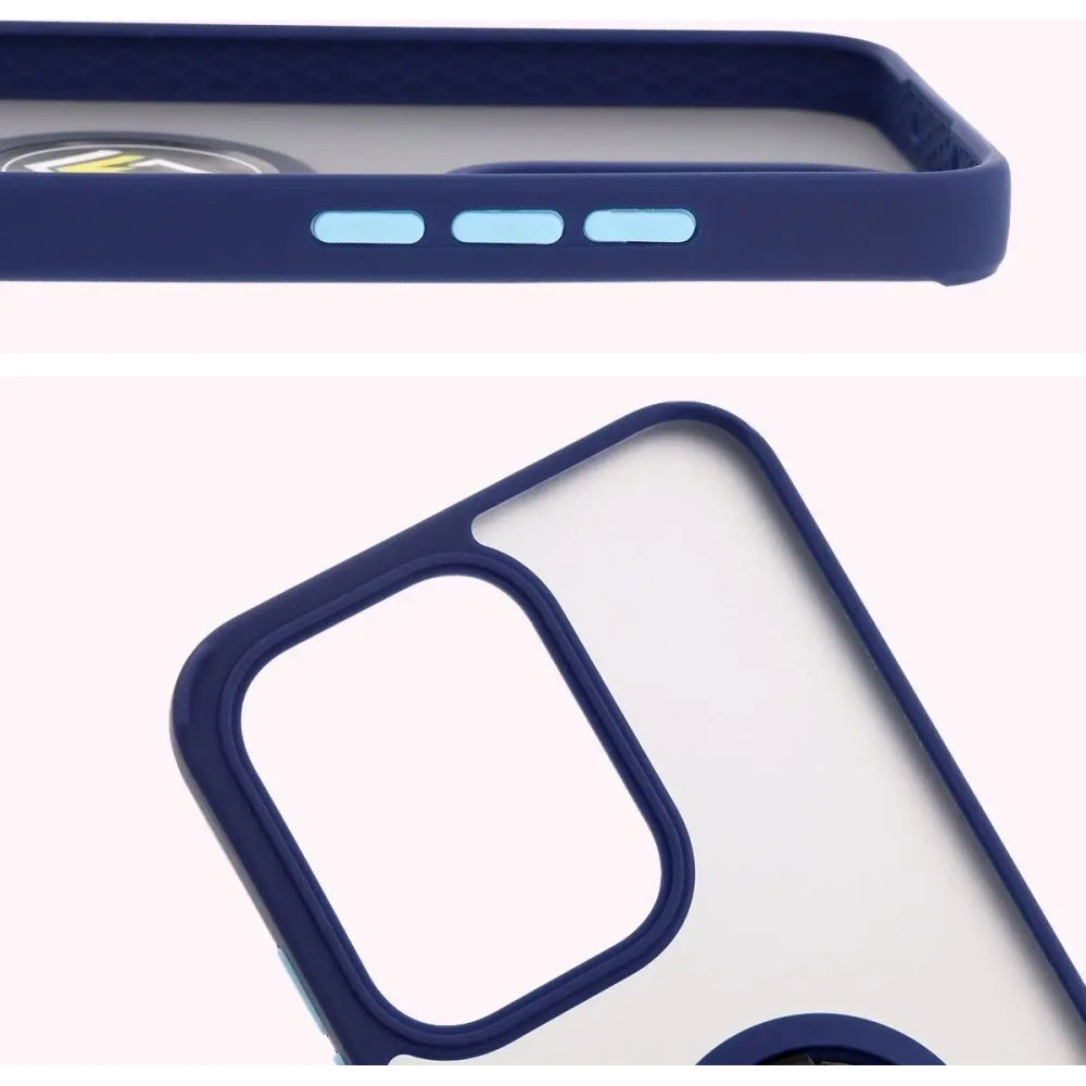 Wholesale Bizon Case Hybrid Ring Oppo Reno13 smoky with a blue frame - BIZ8998 - {ean13} - Hurt