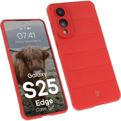Pancerne etui Bizon Case Tur do Samsung Galaxy S25 Edge czerwone